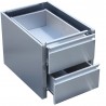 Inox 2 ladenblok voor onderbouw