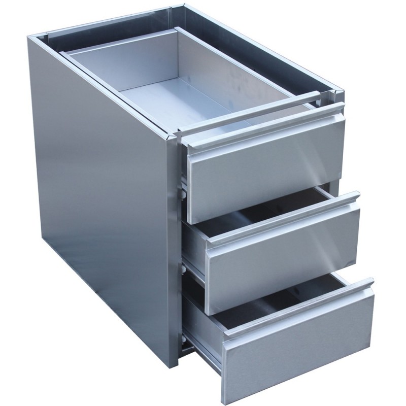 Table-mounted 3 drawers unit