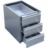 Table-mounted 3 drawers unit