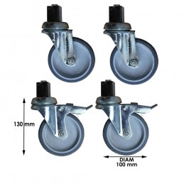 Set of 4 PVC wheels