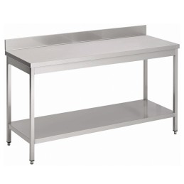 Table with backsplash and 1 under shelf