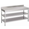 Table with backsplash and 2 under shelves