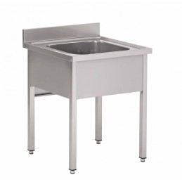 Sink on legs without under shelf, with a basin and without draining board