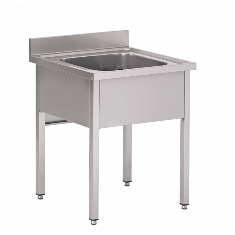 Sink on legs without under shelf, with a basin and without draining board