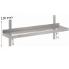 Etagère murale pleine réglable, 1 niveau en inox