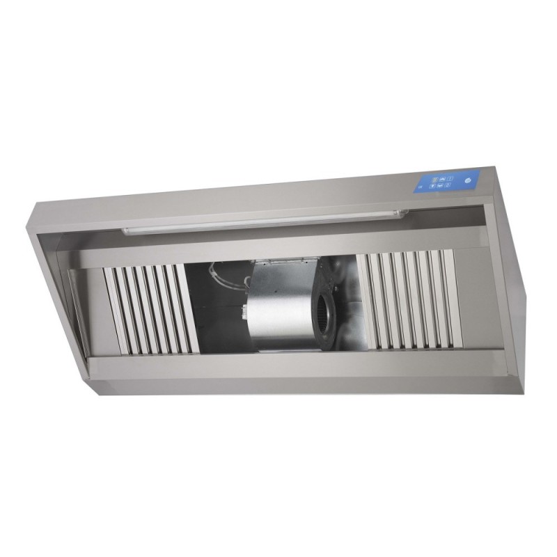 Dynamic wall-mounted beveled hood