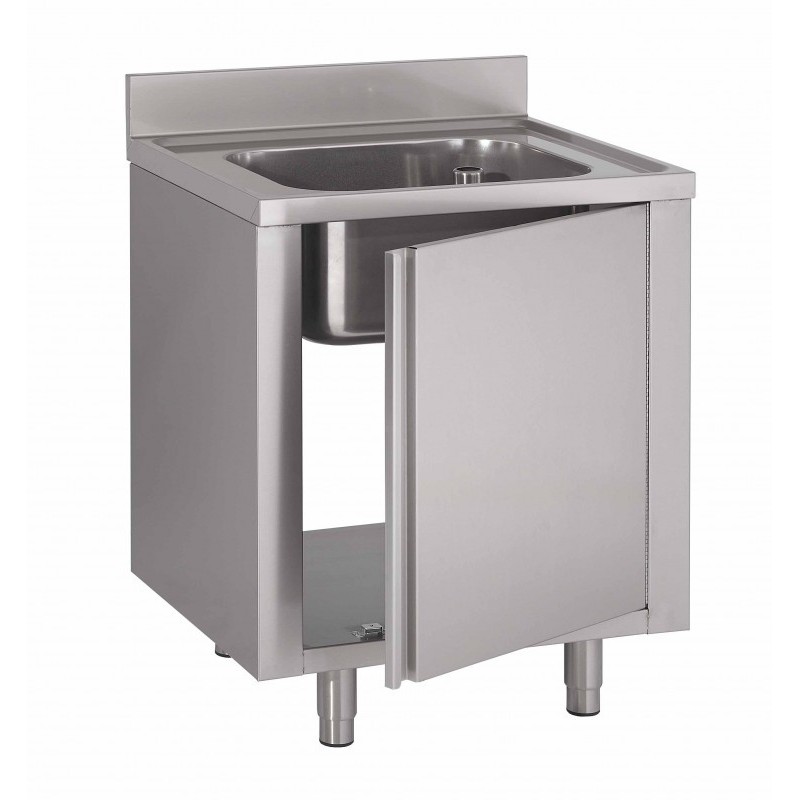 Sink on cabinet, with a basin and without draining board