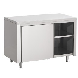 Central base cupboard with sliding doors