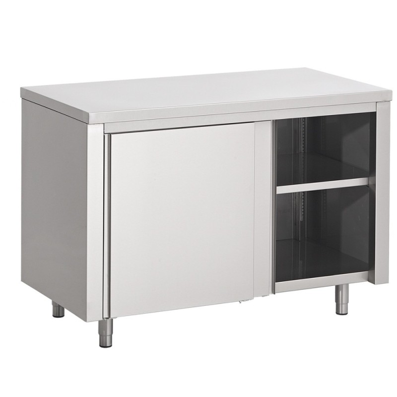 Central base cupboard with sliding doors