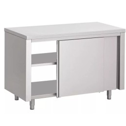 Pass-through base cupboard with sliding doors