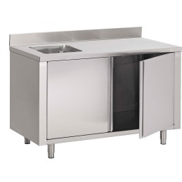 Chef cupboard with backsplash and hinged doors