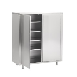 Tall cupboard with hinged doors