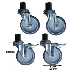 Transportwagen voor dienbladen (gecombineerd Gastronorm & Euronorm)