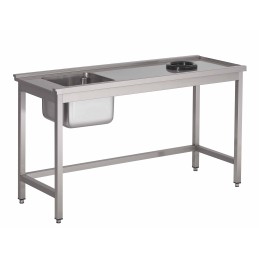 Vaatwassertafel met kuip en afvalgat