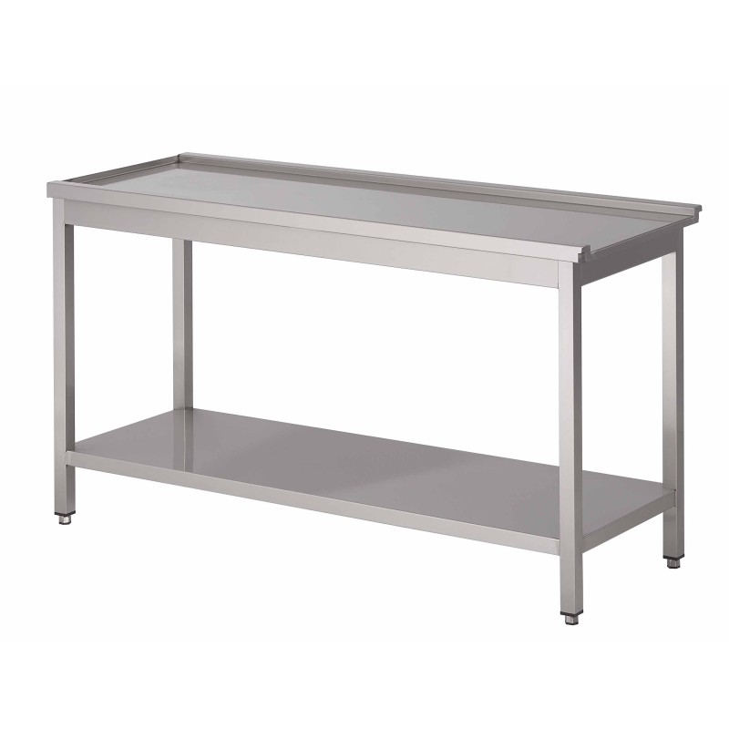 Dishwasher table with under shelf