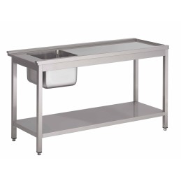Dishwasher table with tub and under shelf