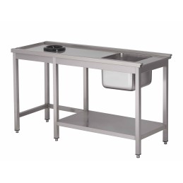 Vaatwassertafel met kuip, afvalgat en onderblad