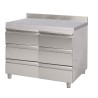 Cabinet with backsplash and 2x3 drawers