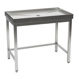 Stainless steel draining table without under-shelf