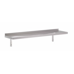 Stainless steel solid wall shelf without adjustable uprights