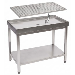 Removable stainless steel perforated filter grid for drip table