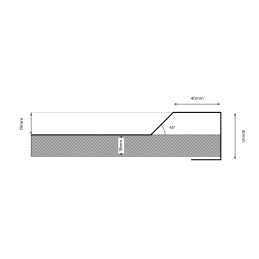 19 mm coved edge (45° slope)