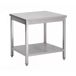 Table centrale avec 1 étagère basse en inox (personnalisée)