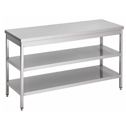 Table centrale avec 2 étagères basses en inox (personnalisée)