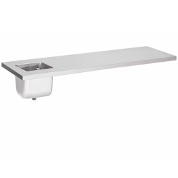Inox centraal chef's werkblad (aanpasbaar)