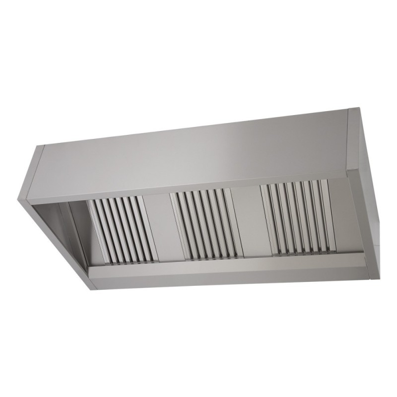Rectangular stainless steel wall-mounted hood (custom)