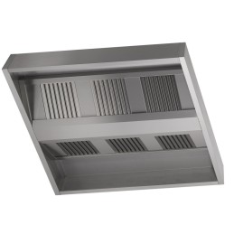 Hotte rectangulaire centrale en inox (personnalisée)