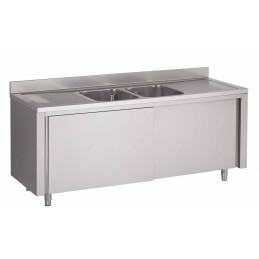 Plonge sur armoire en inox, avec bac(s) et égouttoir(s) (personnalisée)