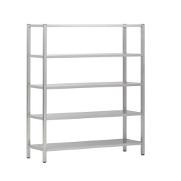 Hoog inox rek 5 niveaus (aanpasbaar)