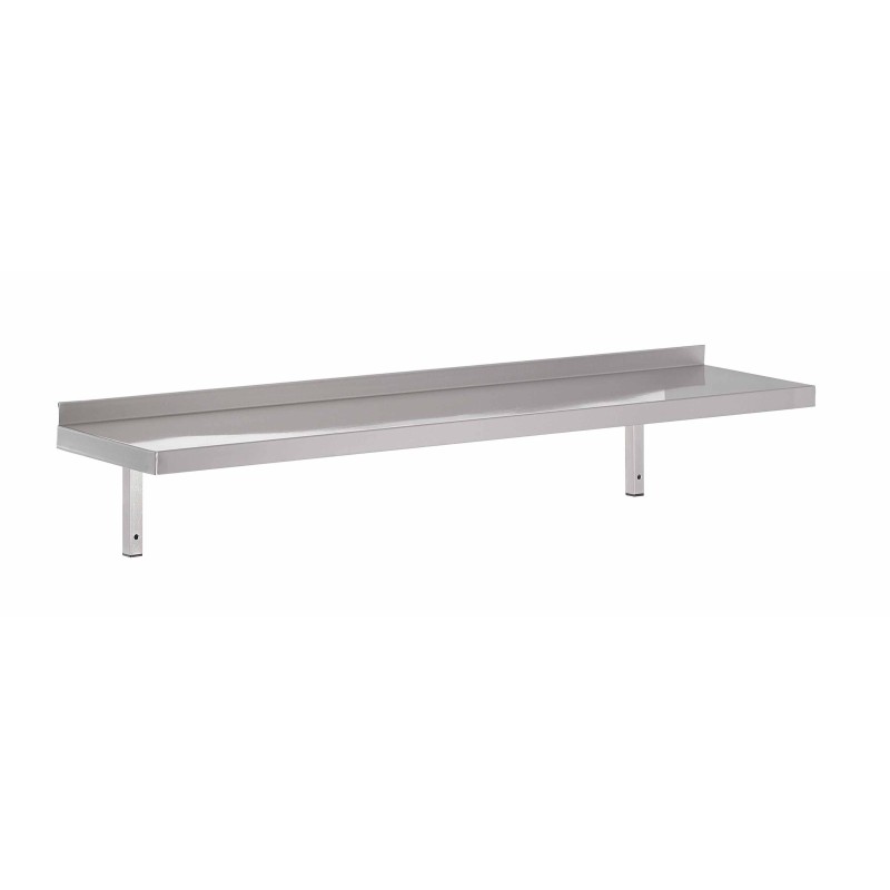 Stainless steel solid wall shelf without adjustable uprights (custom)