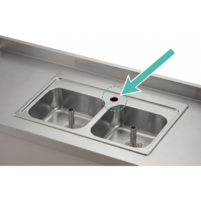 Pre-drilled faucet hole (Ø 30mm)