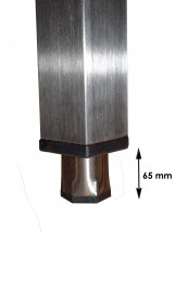 Piètement standard avec étagère basse en inox (personnalisée)