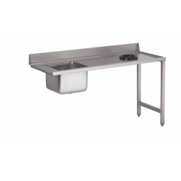 ECO dishwasher table with tub, waste disposal hole and backsplash (custom)
