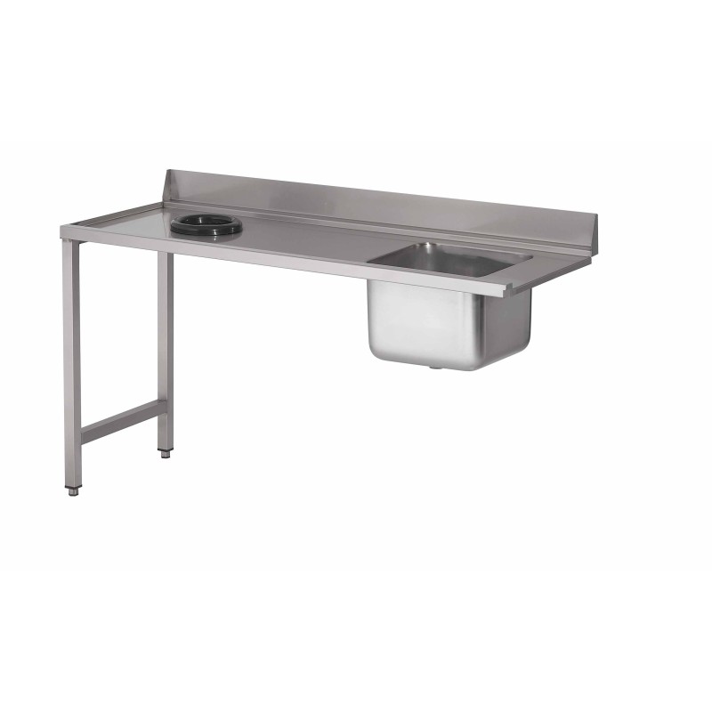 ECO dishwasher table with tub, waste disposal hole and backsplash (custom)