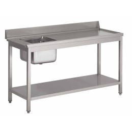Dishwasher table with backsplash, tub, and under shelf (custom)