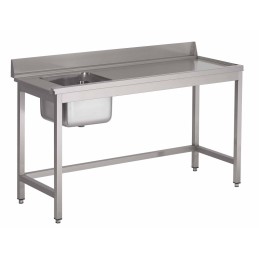 Table pour lave-vaisselle avec bac et dosseret (personnalisée)
