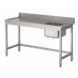 Vaatwasser tafel met bak en achterboord (aanpasbaar)