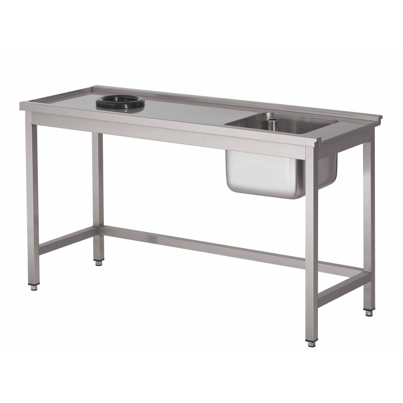 Dishwasher table with tub and waste disposal hole (custom)