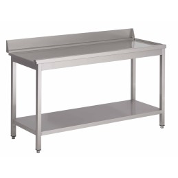 Table pour lave-vaisselle adossée avec tablette inférieure (personnalisée)