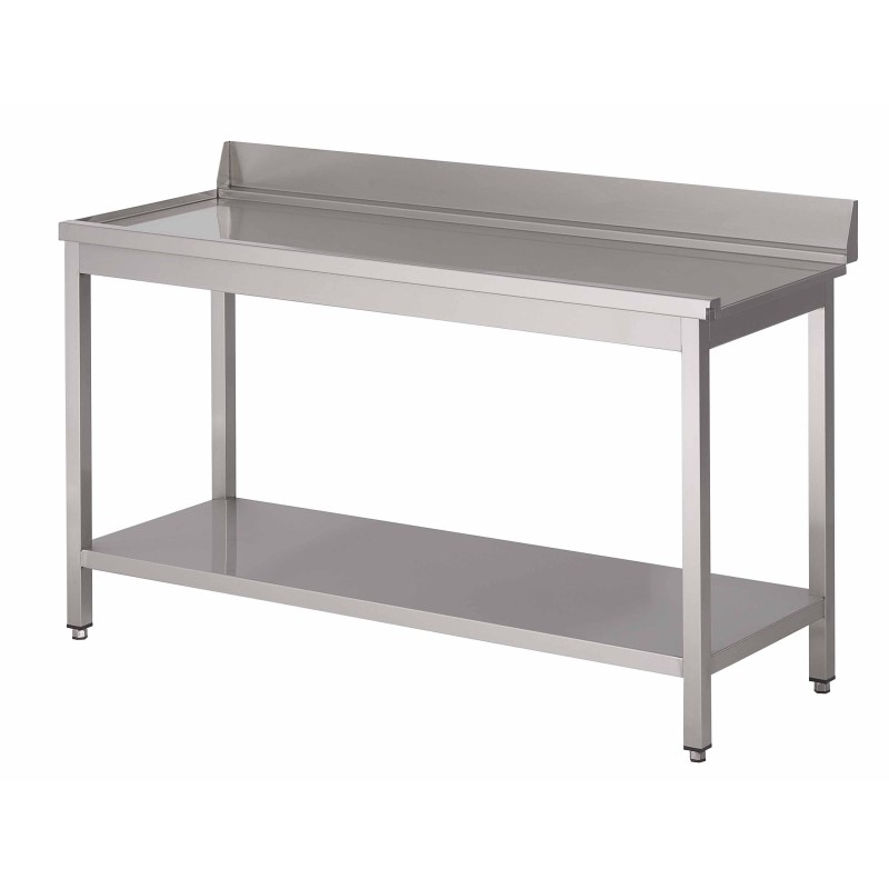 Table pour lave-vaisselle adossée avec tablette inférieure (personnalisée)